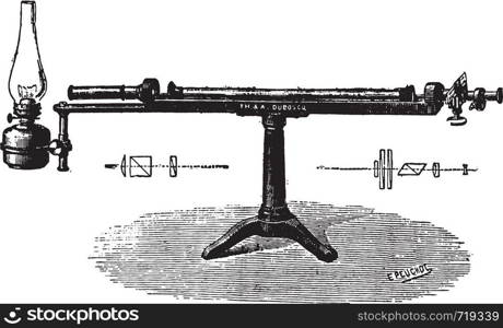 Saccharimeter fringed, vintage engraved illustration. Industrial encyclopedia E.-O. Lami - 1875.