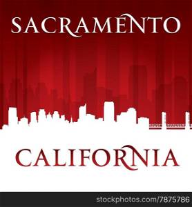 Sacramento California city skyline silhouette. Vector illustration