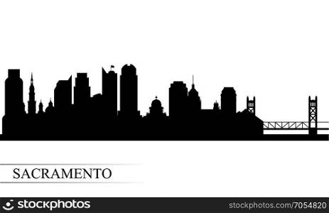 Sacramento city skyline silhouette background, vector illustration