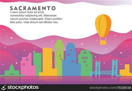 Sacramento Washington City Building Cityscape Skyline Dynamic Background Illustration