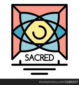 Sacred alchemy icon. Outline sacred alchemy vector icon color flat isolated. Sacred alchemy icon color outline vector