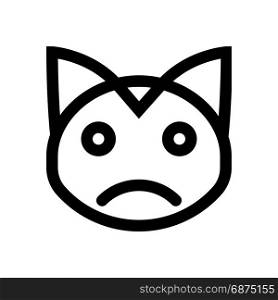 sad cat, icon on isolated background