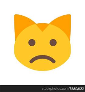 sad cat, icon on isolated background,