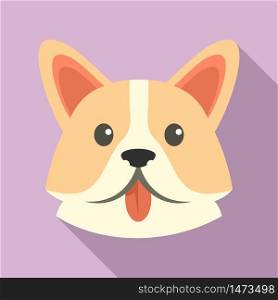 Sad corgi dog icon. Flat illustration of sad corgi dog vector icon for web design. Sad corgi dog icon, flat style