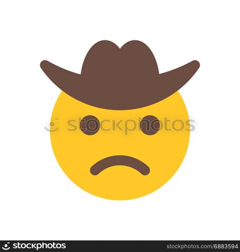 sad cowboy, icon on isolated background,