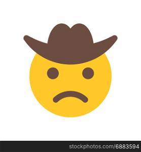 sad cowboy, icon on isolated background,