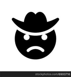 sad cowboy, icon on isolated background