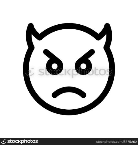 sad devil emoji, icon on isolated background