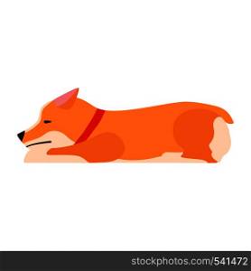 Sad dog. A bored puppy. Welsh Corgi. Flat vector illustration. Sad dog. A bored puppy. Welsh Corgi. Flat illustration.