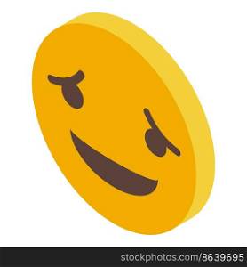 Sad emoji icon isometric vector. Face smile. Happy emoticon. Sad emoji icon isometric vector. Face smile