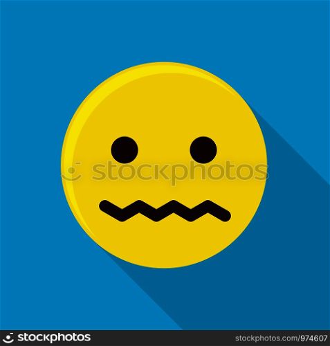 Sad emoticon icon. Flat illustration of sad emoticon vector icon for web. Sad emoticon icon, flat style