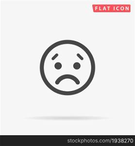 Sad Face flat vector icon. Hand drawn style design illustrations.. Sad Face flat vector icon
