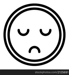 Sad feedback emoji icon outline vector. Happy level. Customer mood. Sad feedback emoji icon outline vector. Happy level
