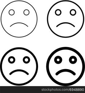 Sad Icon, Sad Face Icon Vector Art Illustration