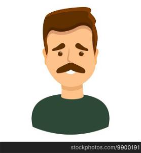 Sad man icon. Cartoon of sad man vector icon for web design isolated on white background. Sad man icon, cartoon style