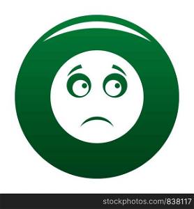Sad smile icon. Vector simple illustration of sad smile icon isolated on white background. Sad smile icon vector green