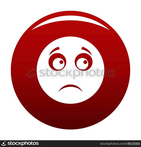 Sad smile icon. Vector simple illustration of sad smile icon isolated on white background. Sad smile icon vector red
