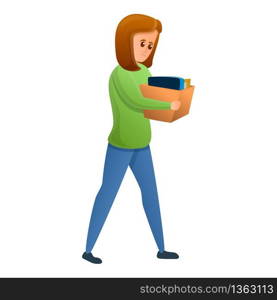 Sad unemployed woman icon. Cartoon of sad unemployed woman vector icon for web design isolated on white background. Sad unemployed woman icon, cartoon style