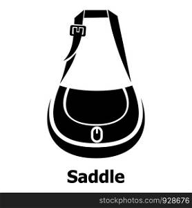 Saddle bag icon. Simple illustration of saddle bag vector icon for web. Saddle bag icon, simple black style
