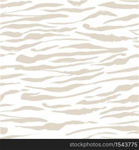 Safari pattern, white tiger or zebra seamless print, vector background. African safari wild animal fur skin pattern with beige stripes on white background, simple flat modern decoration background. Safari pattern white tiger or zebra seamless print