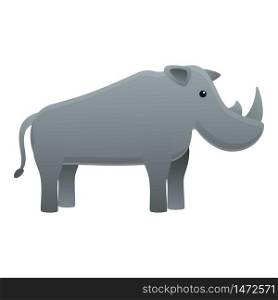 Safari rhino icon. Cartoon of safari rhino vector icon for web design isolated on white background. Safari rhino icon, cartoon style