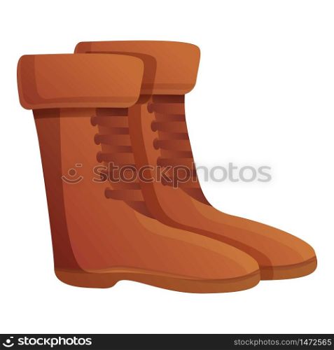 Safari travel boots icon. Cartoon of safari travel boots vector icon for web design isolated on white background. Safari travel boots icon, cartoon style