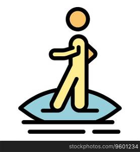 Safe beach surf icon outline vector. Safety life. Rescue ocean color flat. Safe beach surf icon vector flat