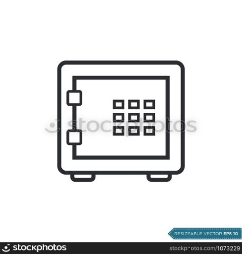 Safe Box Icon Vector Template Flat Icon