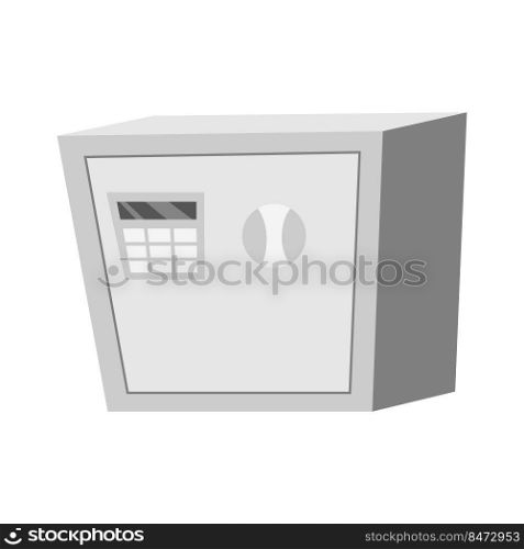 Safe box semi flat color vector object. Protect money and papers. Security. Full sized item on white. Safety equipment simple cartoon style illustration for web graphic design and animation. Safe box semi flat color vector object