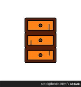 Safe, Cabinet, Closet, Cupboard Flat Color Icon. Vector icon banner Template