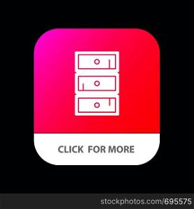 Safe, Cabinet, Closet, Cupboard Mobile App Button. Android and IOS Glyph Version