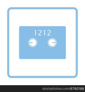 Safe cell icon. Blue frame design. Vector illustration.