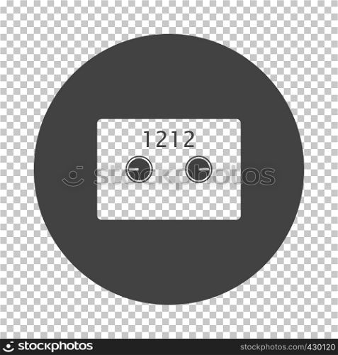 Safe cell icon. Subtract stencil design on tranparency grid. Vector illustration.