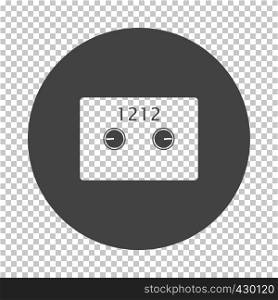Safe cell icon. Subtract stencil design on tranparency grid. Vector illustration.