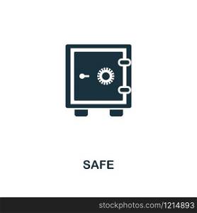 Safe creative icon. Simple element illustration. Safe concept symbol design from personal finance collection. Can be used for mobile and web design, apps, software, print.. Safe icon. Line style icon design from personal finance icon collection. UI. Pictogram of safe icon. Ready to use in web design, apps, software, print.