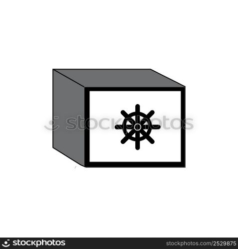 safe-deposit box icon logo vector design template