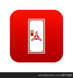 Safe door icon digital red for any design isolated on white vector illustration. Safe door icon digital red