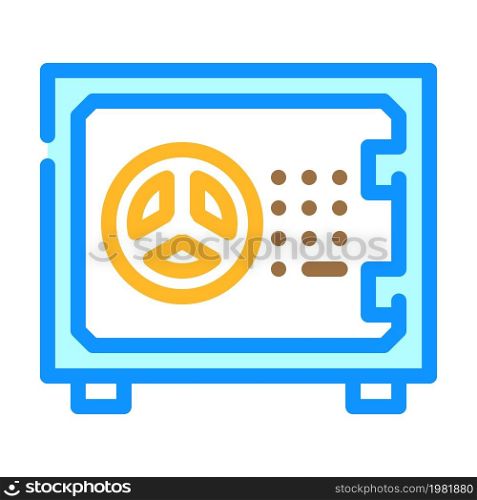 safe equipment for storage money color icon vector. safe equipment for storage money sign. isolated symbol illustration. safe equipment for storage money color icon vector illustration