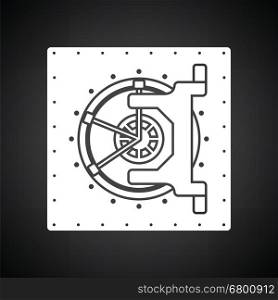 Safe icon. Black background with white. Vector illustration.