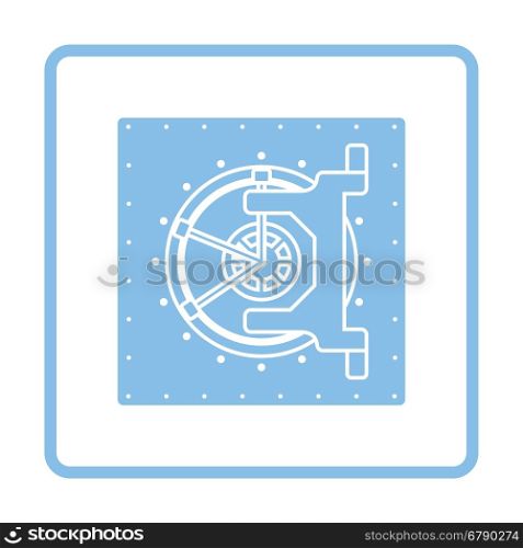 Safe icon. Blue frame design. Vector illustration.