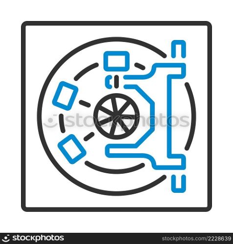 Safe Icon. Editable Bold Outline With Color Fill Design. Vector Illustration.