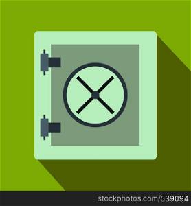 Safe icon in flat style on a green background. Safe icon in flat style