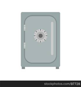 Safe icon vevtor lock box illustration. Bank security deposit safety isolated metal