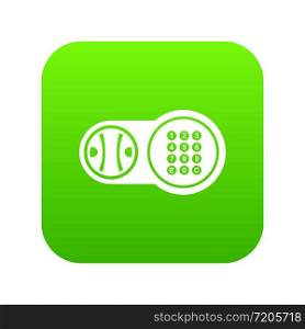 Safe key lock icon green vector isolated on white background. Safe key lock icon green vector