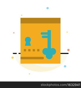 Safe, Locker, Lock, Key Abstract Flat Color Icon Template