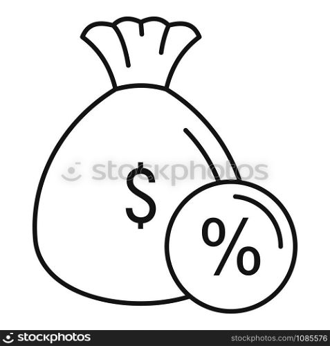 Safe money bag icon. Outline safe money bag vector icon for web design isolated on white background. Safe money bag icon, outline style