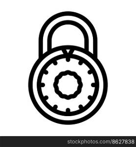 safe padlock line icon vector. safe padlock sign. isolated contour symbol black illustration. safe padlock line icon vector illustration