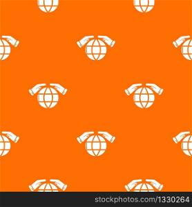 Safe planet pattern vector orange for any web design best. Safe planet pattern vector orange