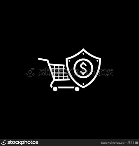 Safe Shopping Icon. Flat Design.. Safe Shopping Icon. Flat Design. Business Concept Isolated Illustration.