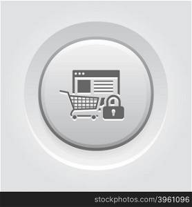 Safe Shopping Icon. Safe Shopping Icon. Business Concept Grey Button Design